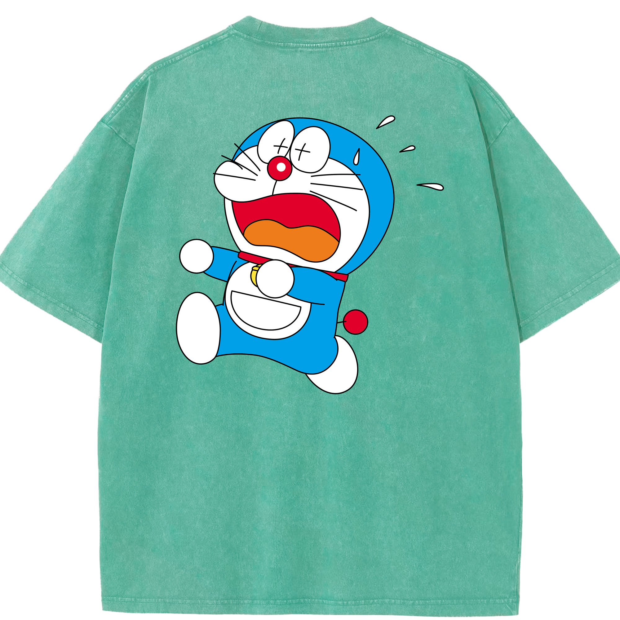 （画像用） ドラえもん Doraemon 綿100% ヴィンテージ風 半袖Tシャツ（背面プリント）